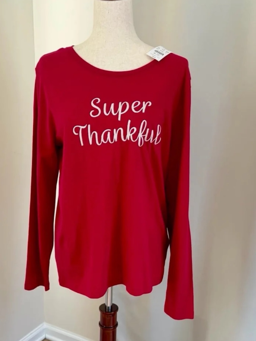 J. Crew Factory “Super Thankful” Long Sleeve Tee Shirt